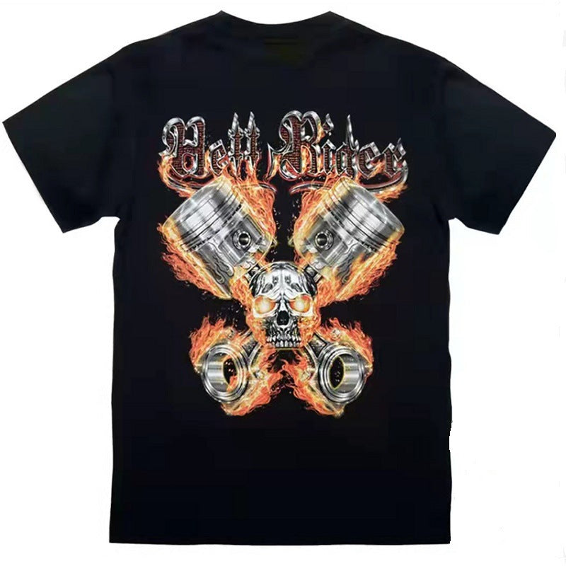 Printed Short-sleeved Leisure Motorcycle - Image 9