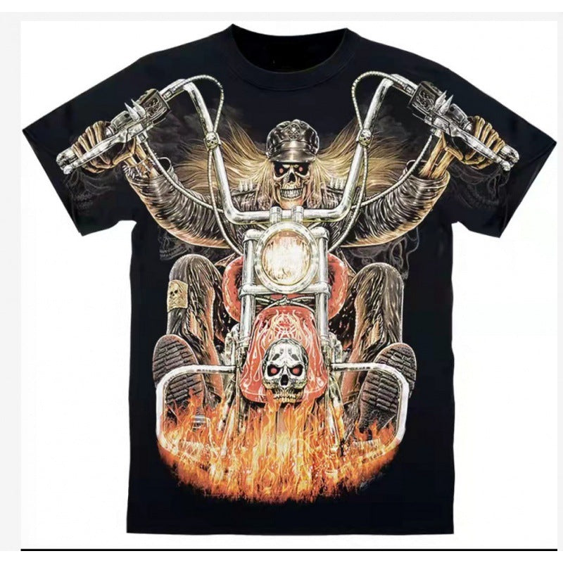 Printed Short-sleeved Leisure Motorcycle - Image 12