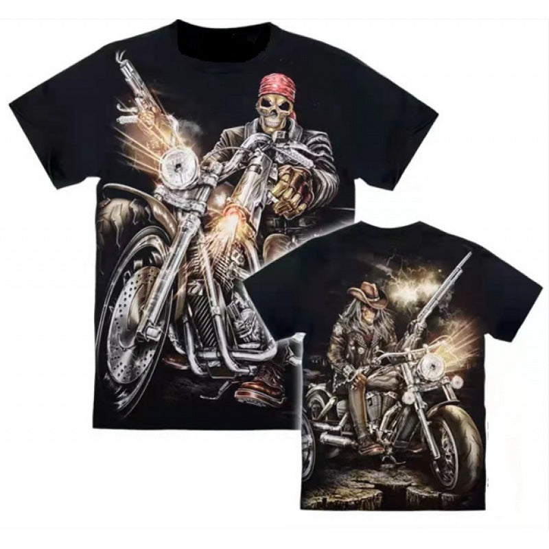 Printed Short-sleeved Leisure Motorcycle - Image 3