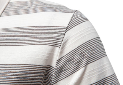 Striped Lapel Men's Polo Shirt Fashion - Image 4