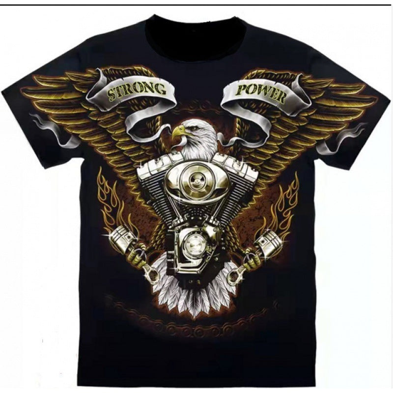 Printed Short-sleeved Leisure Motorcycle - Image 7