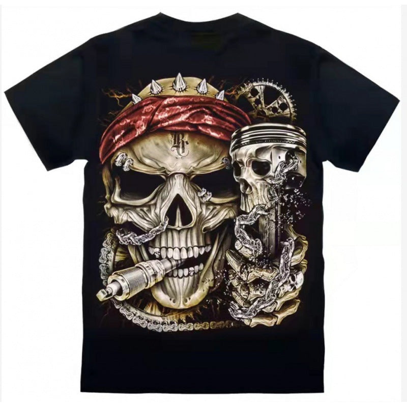 Printed Short-sleeved Leisure Motorcycle - Image 6