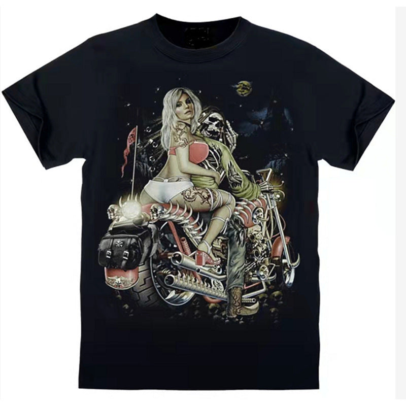 Printed Short-sleeved Leisure Motorcycle - Image 5