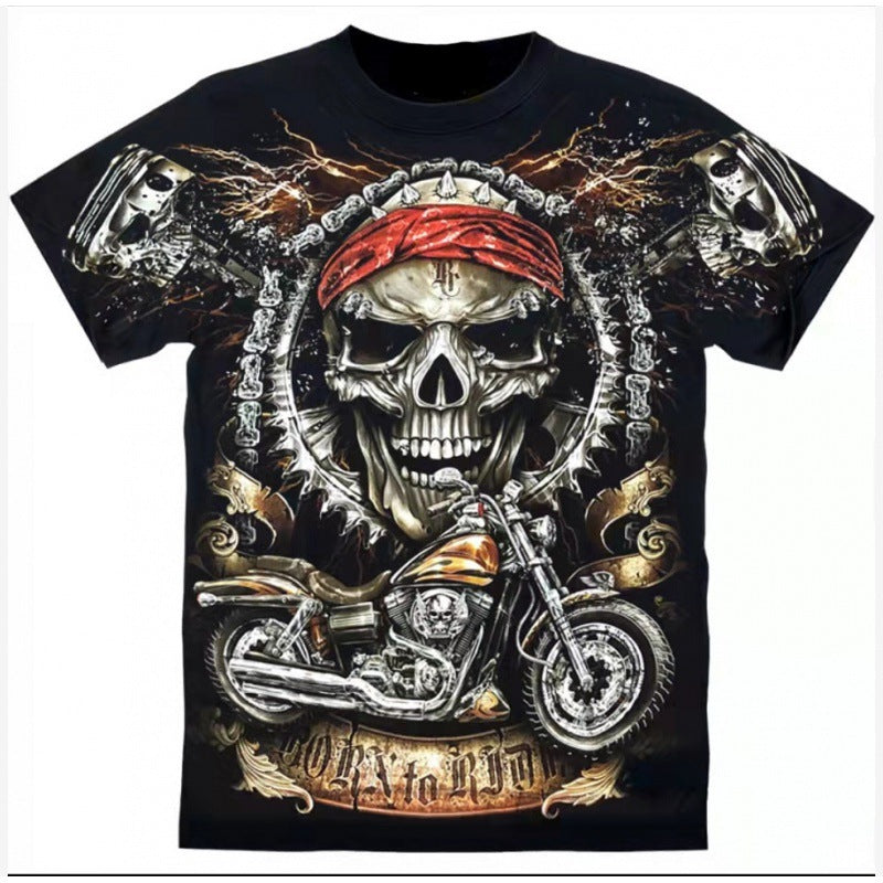 Printed Short-sleeved Leisure Motorcycle - Image 10