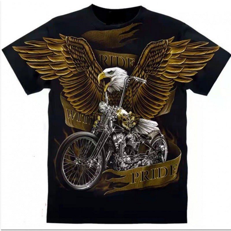 Printed Short-sleeved Leisure Motorcycle - Image 8